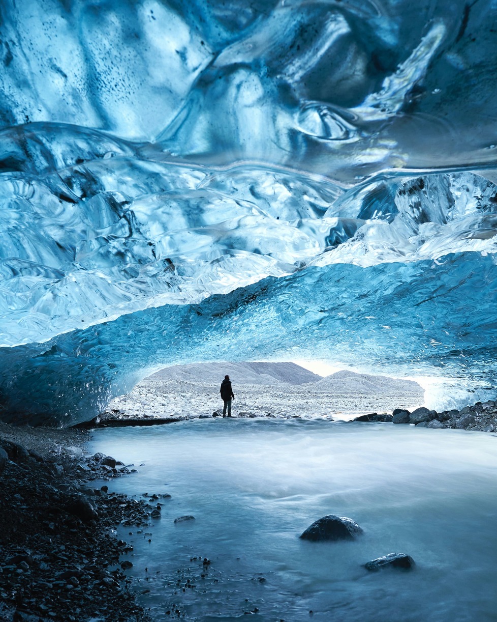Glacier en montagne